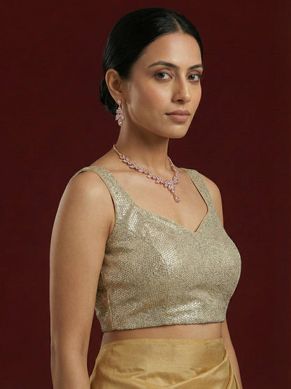 Embellished Gold Saree Blouse