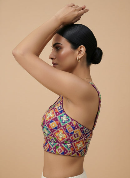 Viraasat Rani Pink Embroidered Designer Saree Blouse