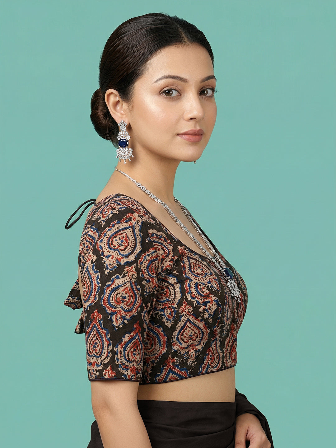 kalamkari Designer Black Blouse