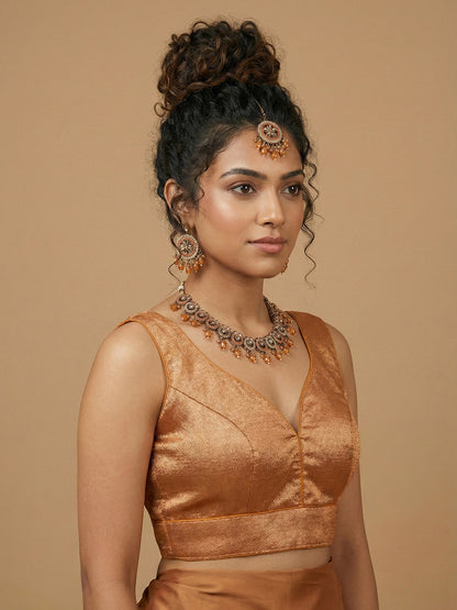 Woven Copper Design Blouse