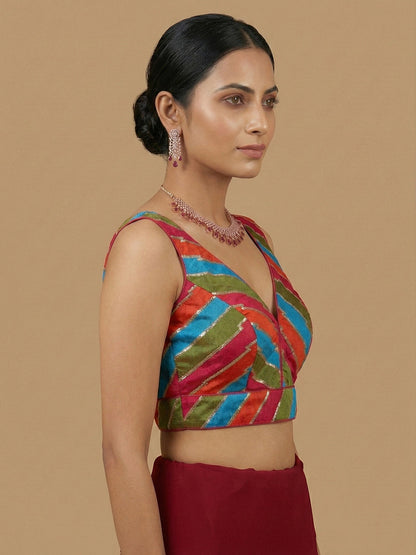 Multi Rani Pink Coloured Blouse