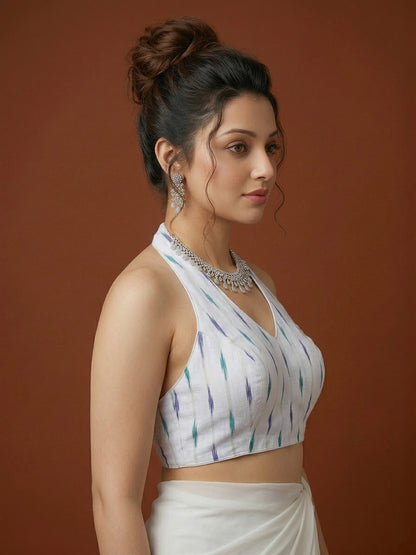 Cotton Blend Woven Design Saree Blouse