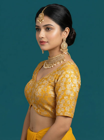 Woven Yellow Design Blouse