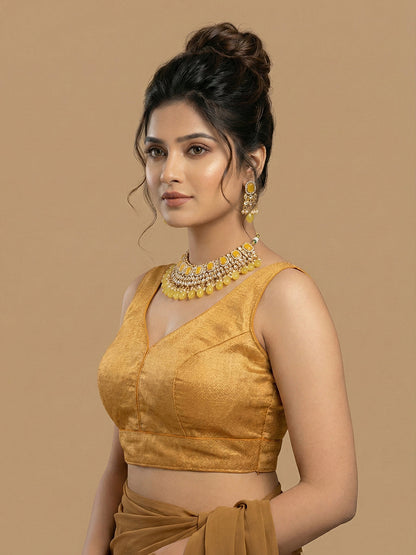 Woven Gold Design Blouse
