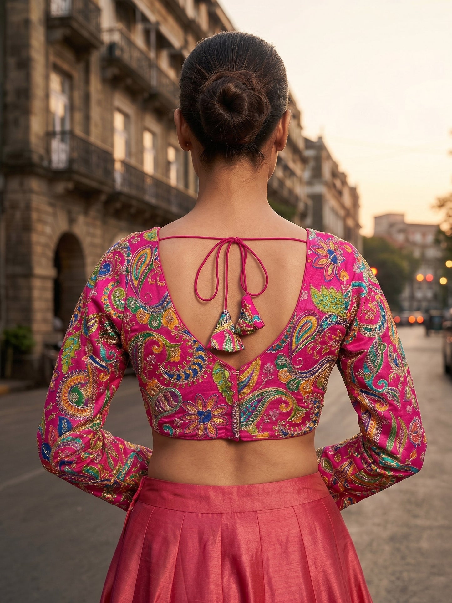 Women Pink Embroidered Blouse