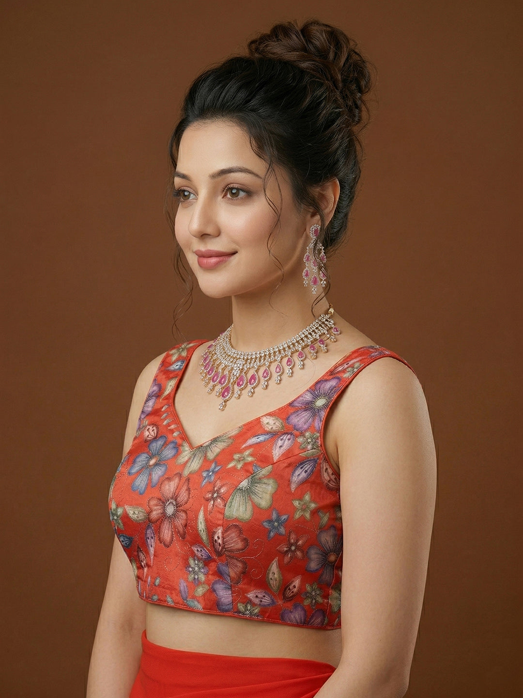 Silk Red Saree Blouse