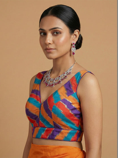 Multi Purple Coloured Blouse