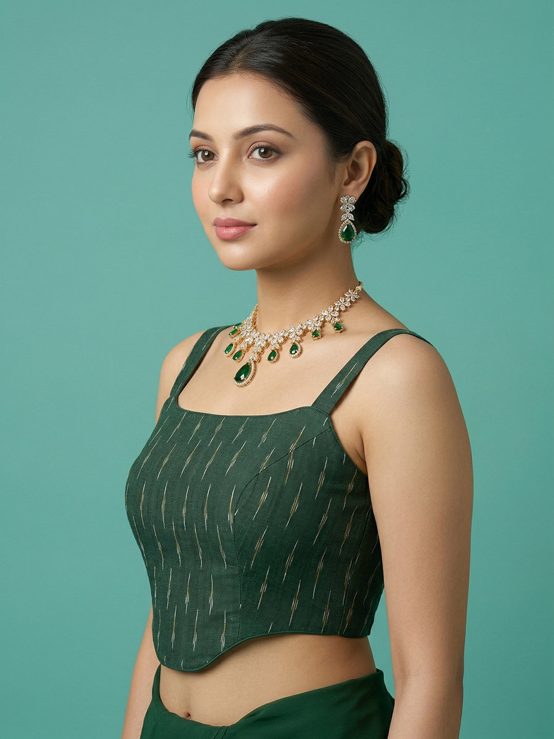 Cotton Blend Woven Design Saree Blouse