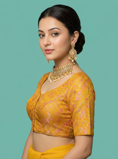 Woven Yellow Design Blouse