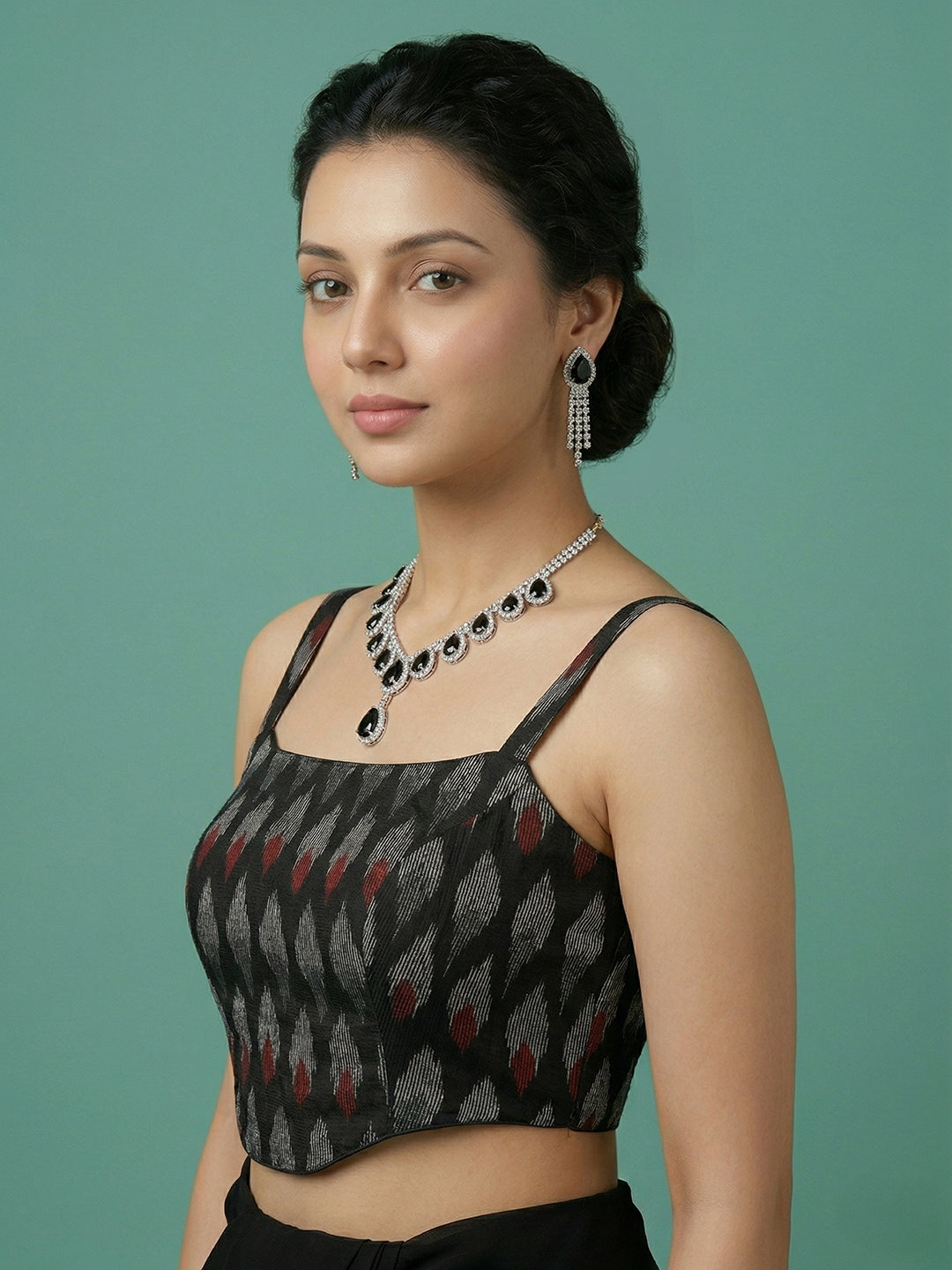 Cotton Blend Woven Design Saree Blouse