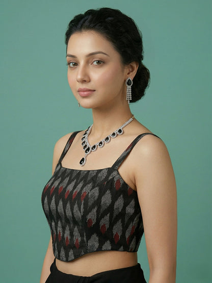 Cotton Blend Woven Design Saree Blouse