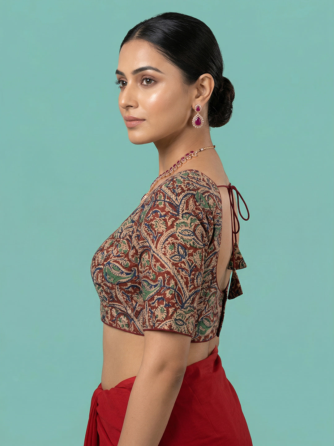 Kalamkarri Designer Brown Blouse