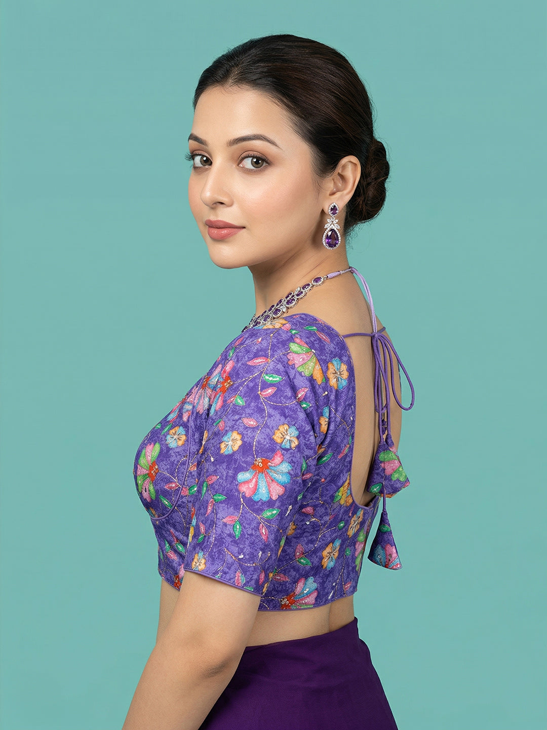 Silk Voilet Saree Blouse