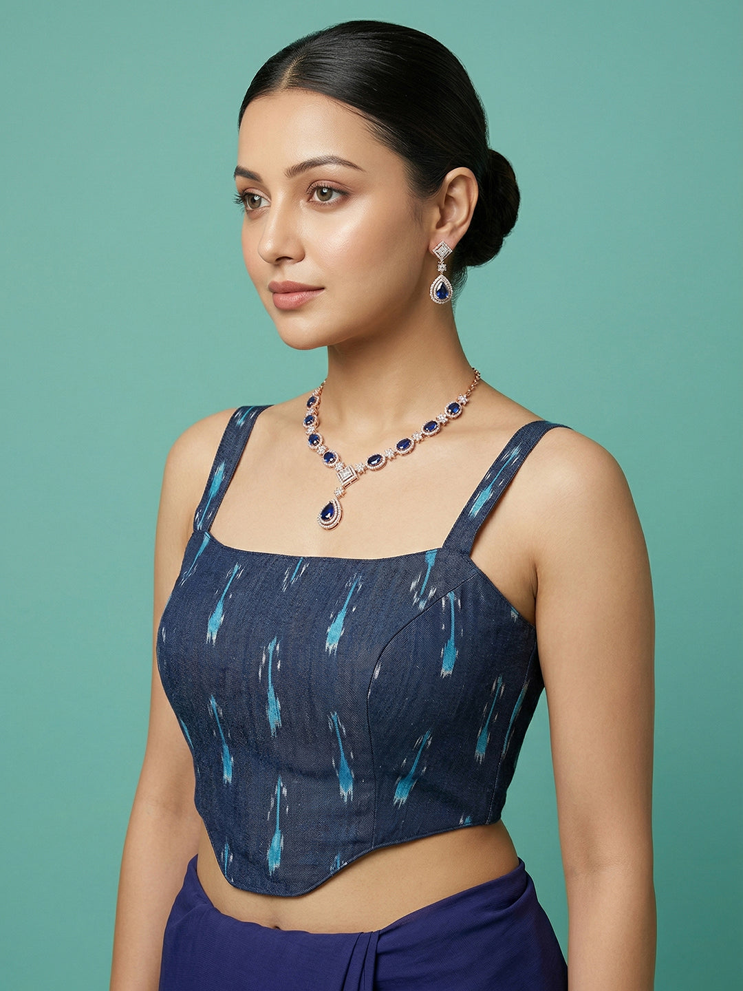 Cotton Blend Woven Design Saree Blouse