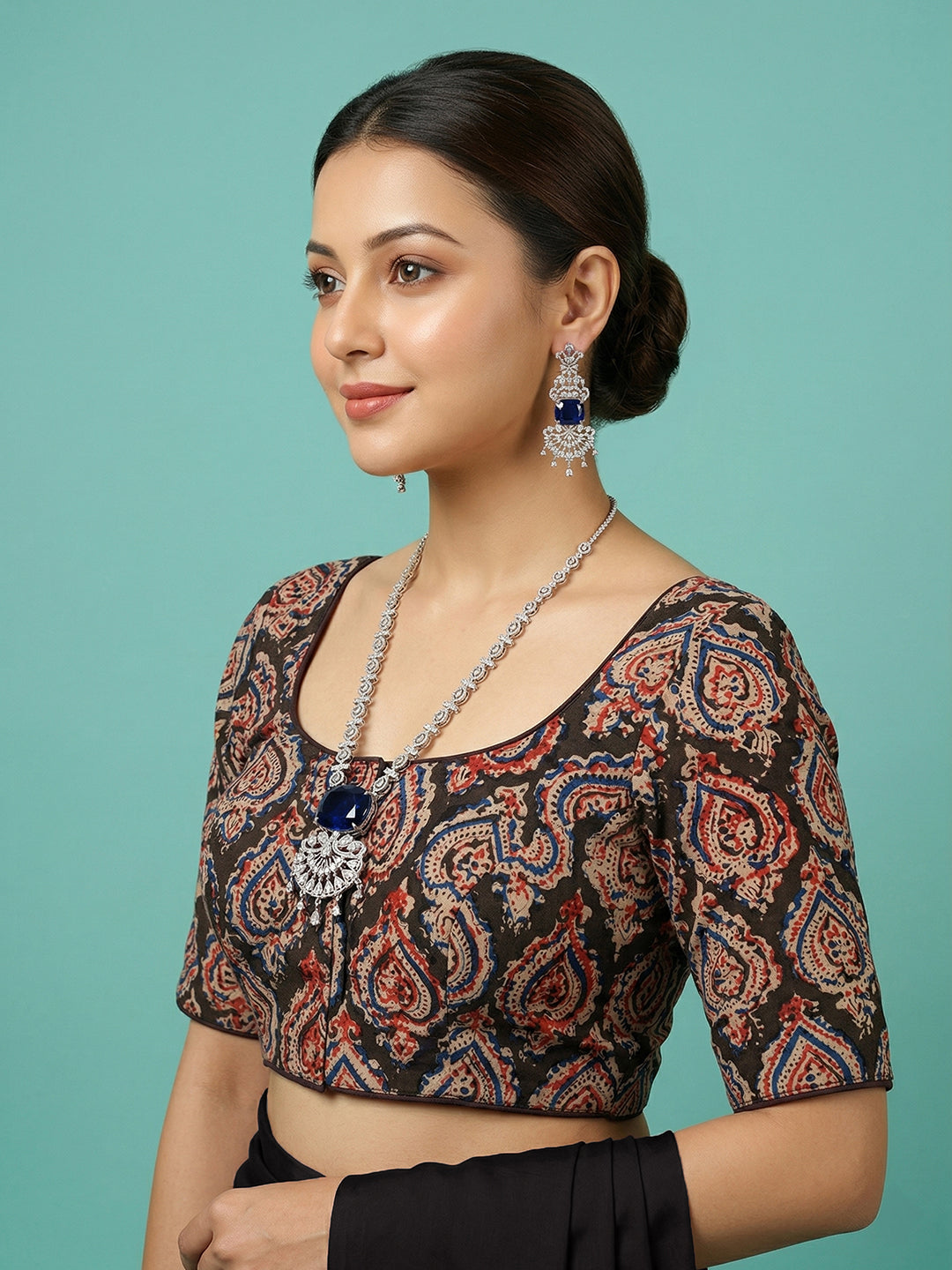 kalamkari Designer Black Blouse