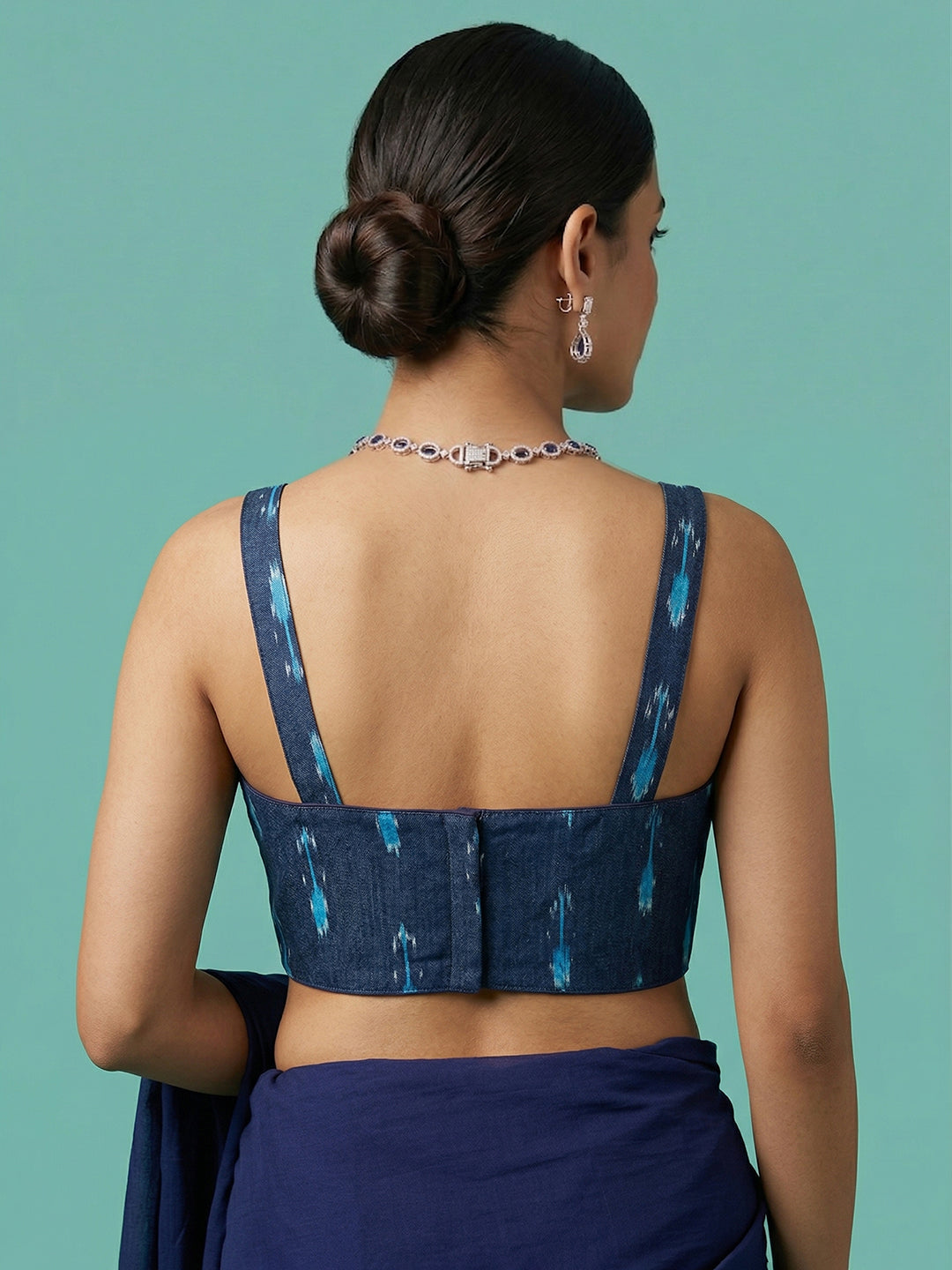 Cotton Blend Woven Design Saree Blouse
