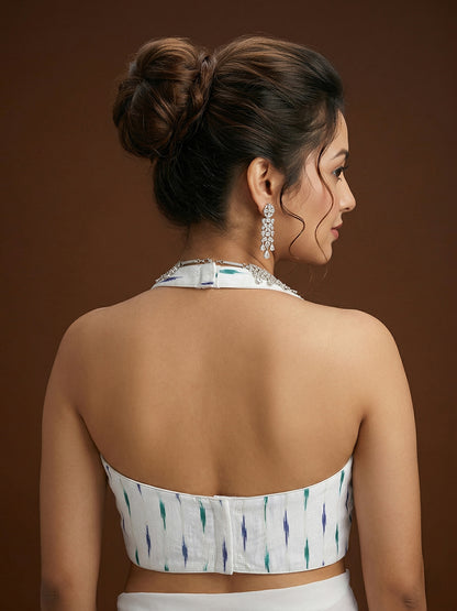 Cotton Blend Woven Design Saree Blouse