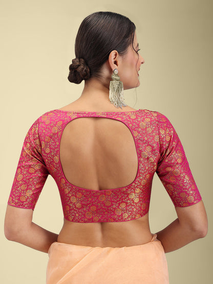Woven Pink Design Blouse