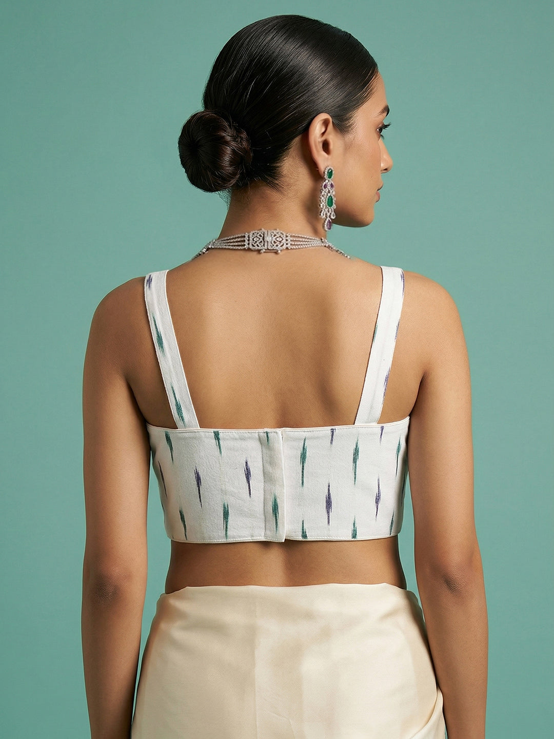 Cotton Blend Woven Design Saree Blouse