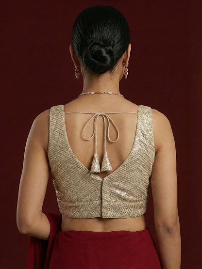 Embellished Gold Saree Blouse