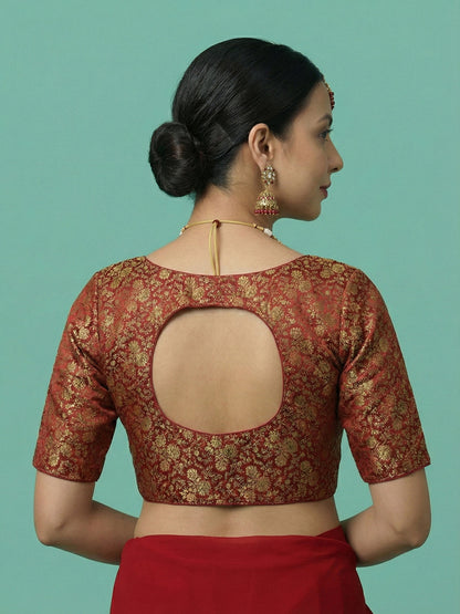 Woven Maroon Design Blouse