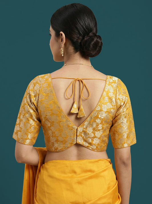 Woven Yellow Design Blouse