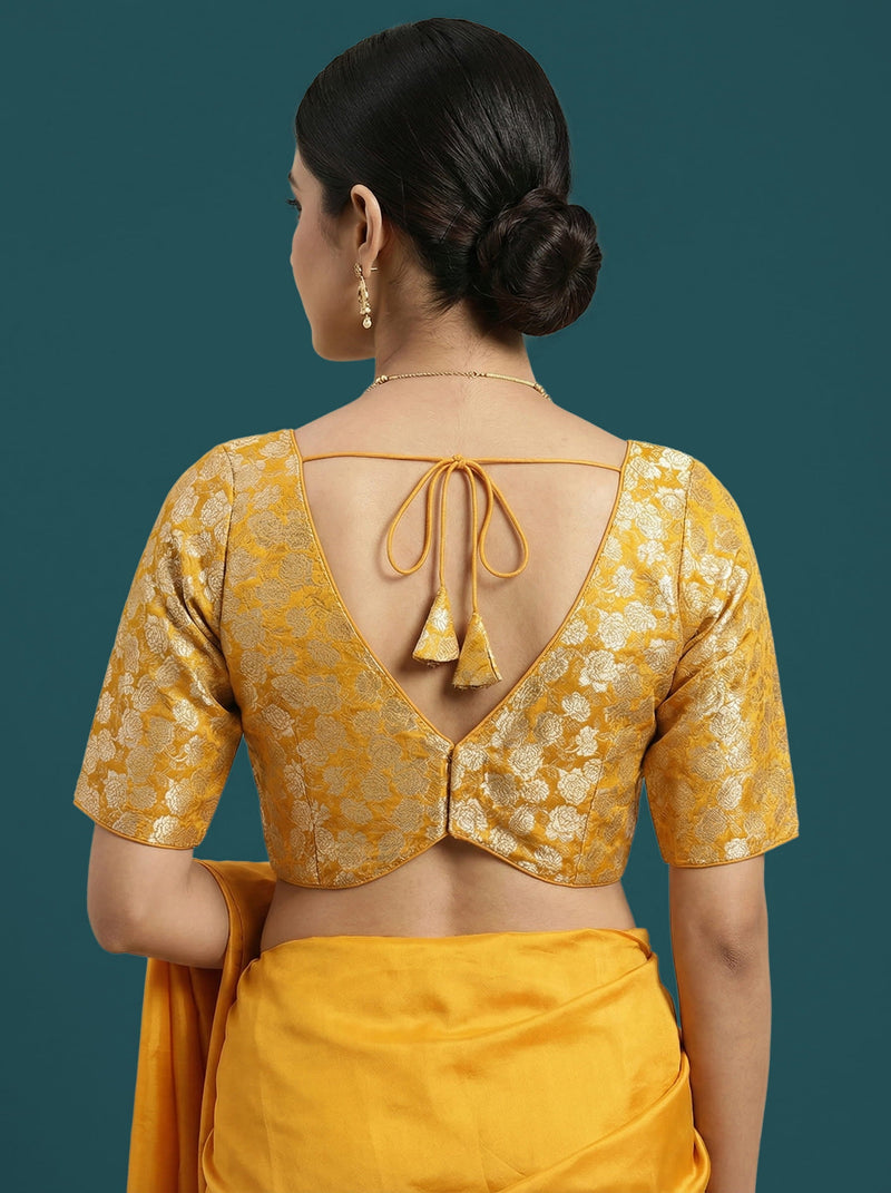 Woven Yellow Design Blouse