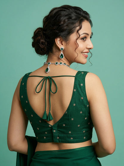 Silk Green Designer Blouse