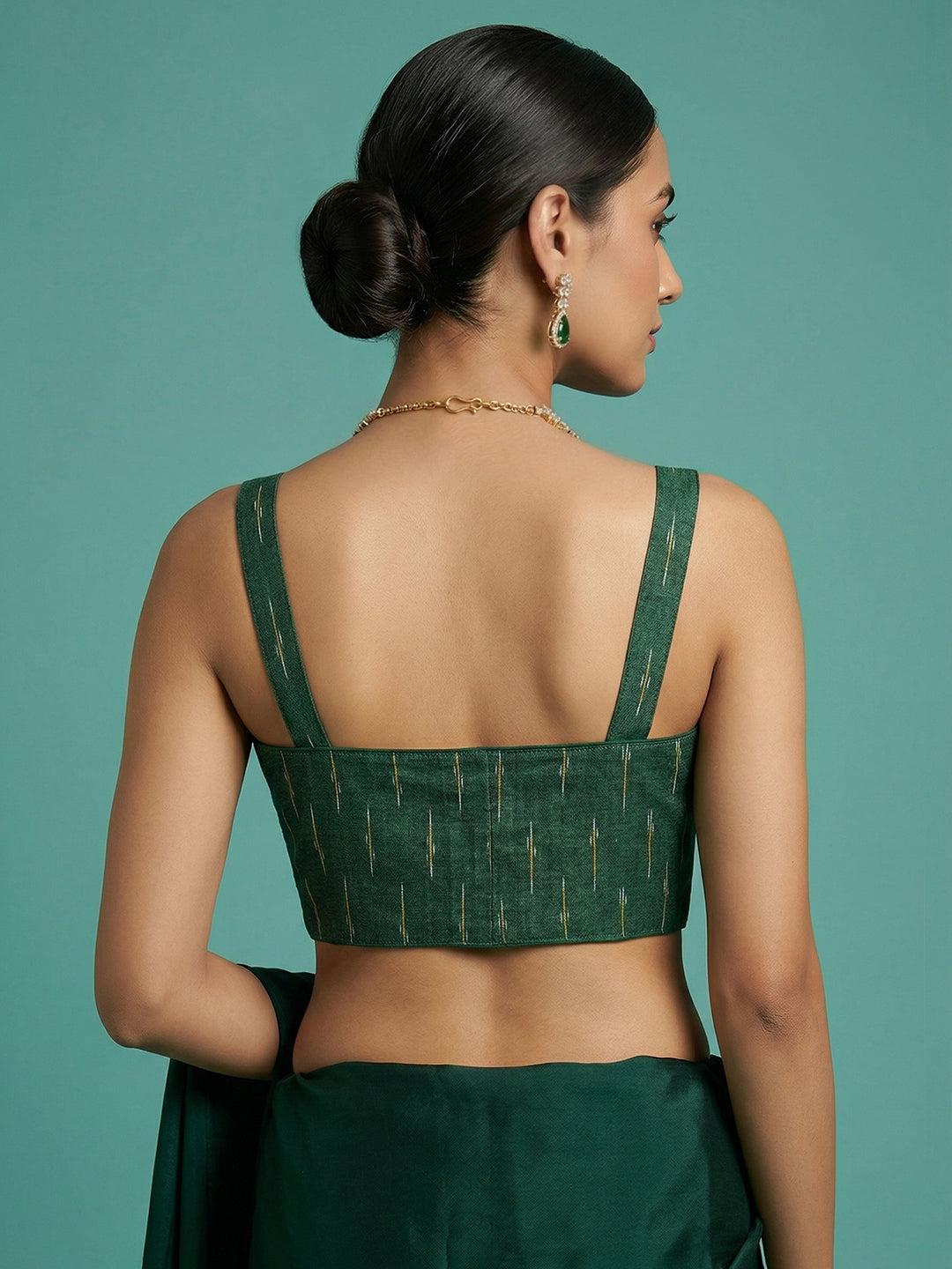 Cotton Blend Woven Design Saree Blouse