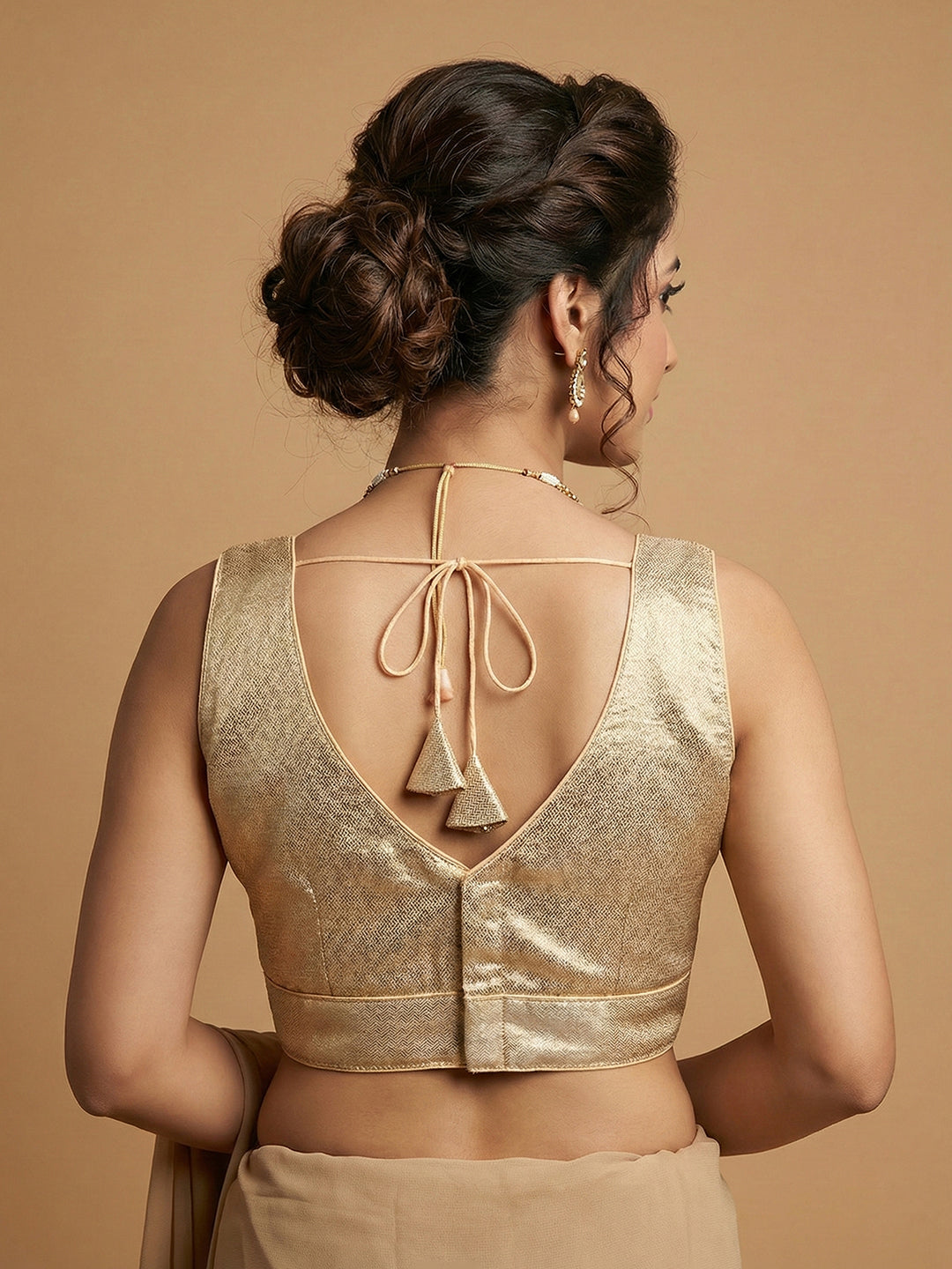 Woven Gold Design Blouse
