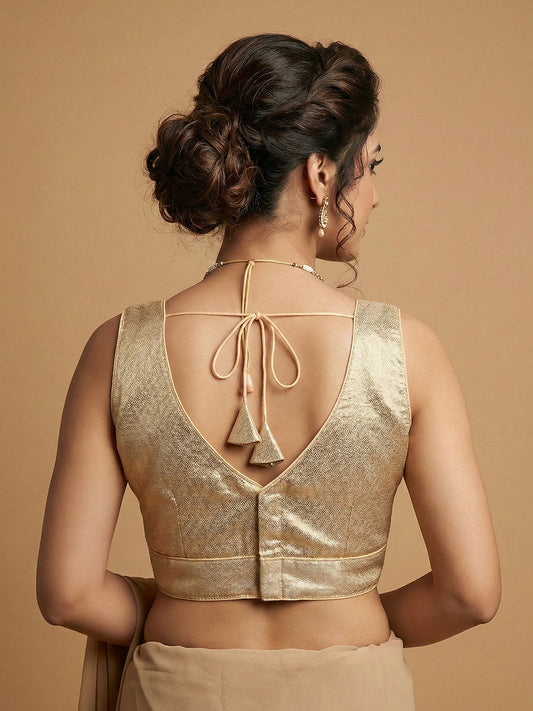 Woven Gold Design Blouse