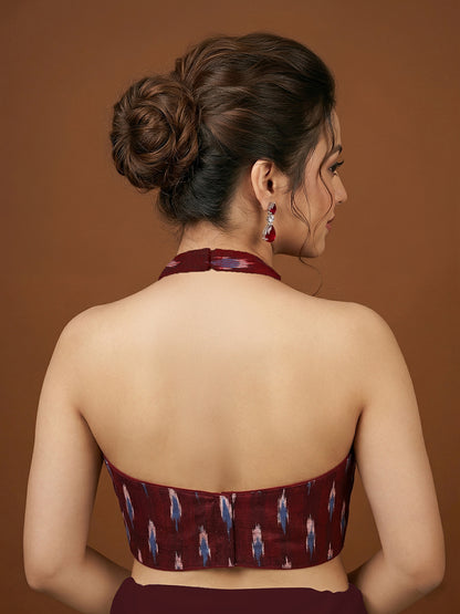 Cotton Blend Woven Design Saree Blouse