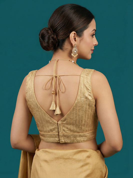 Woven Gold Design Blouse