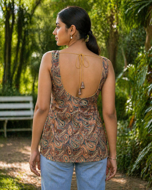 Floral Printed Square Neck Kurti