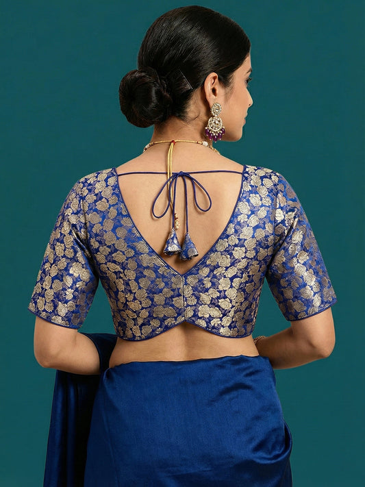 Woven Navy Blue Design Blouse