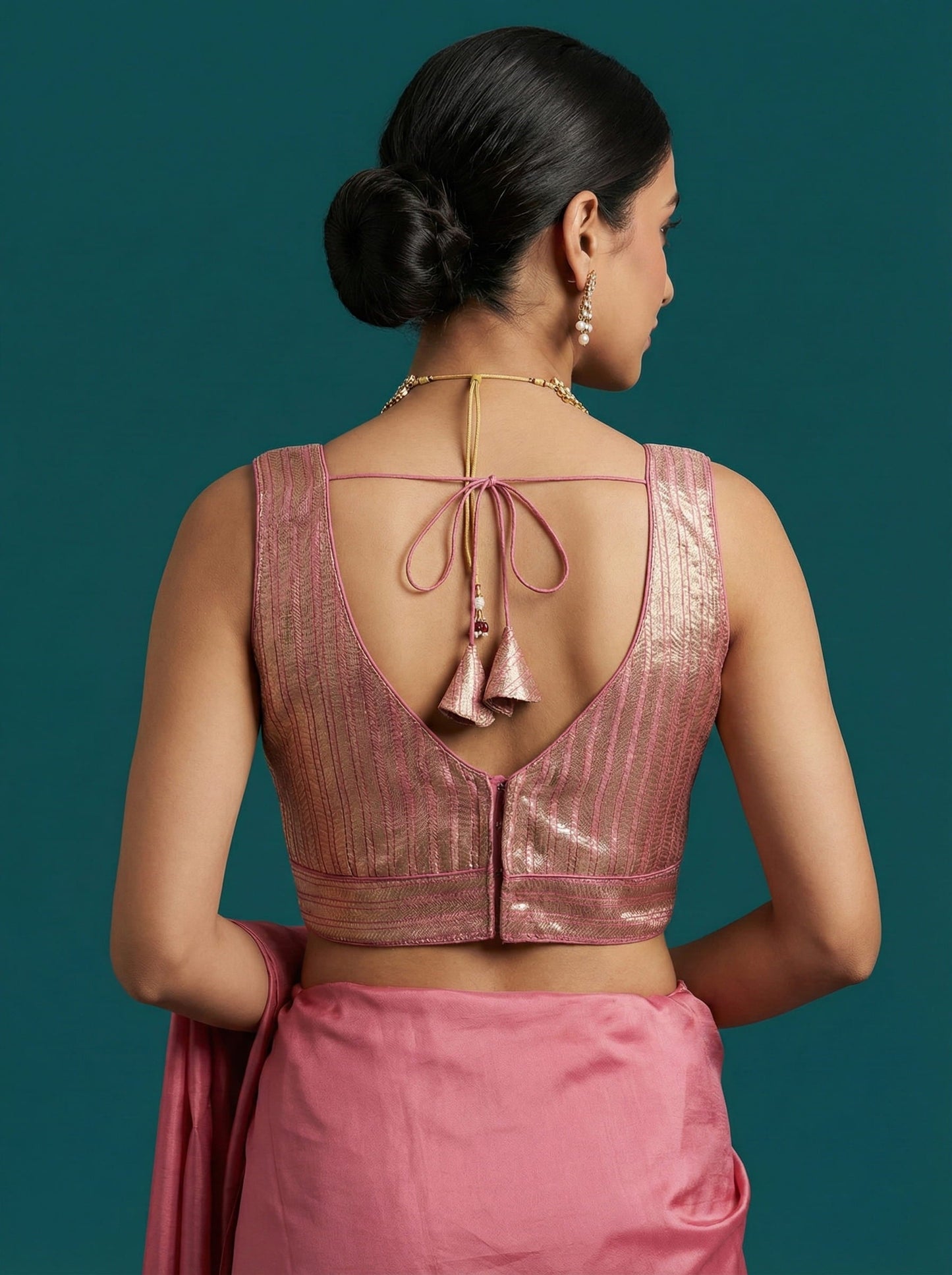Woven Pink Design Blouse