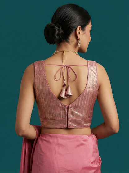 Woven Pink Design Blouse