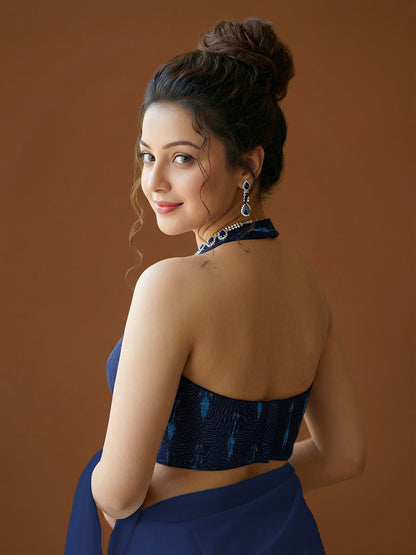 Cotton Blend Woven Design Saree Blouse