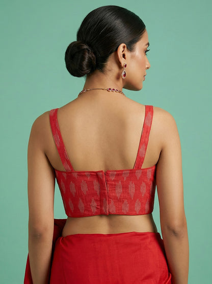Cotton Blend Woven Design Saree Blouse