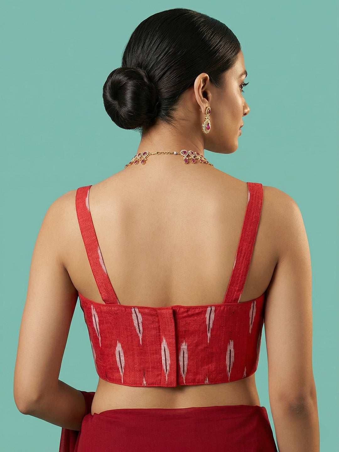 Cotton Blend Woven Design Saree Blouse