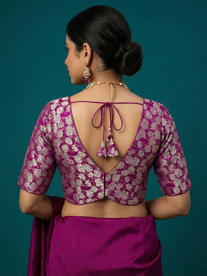 Woven Magenta Design Blouse