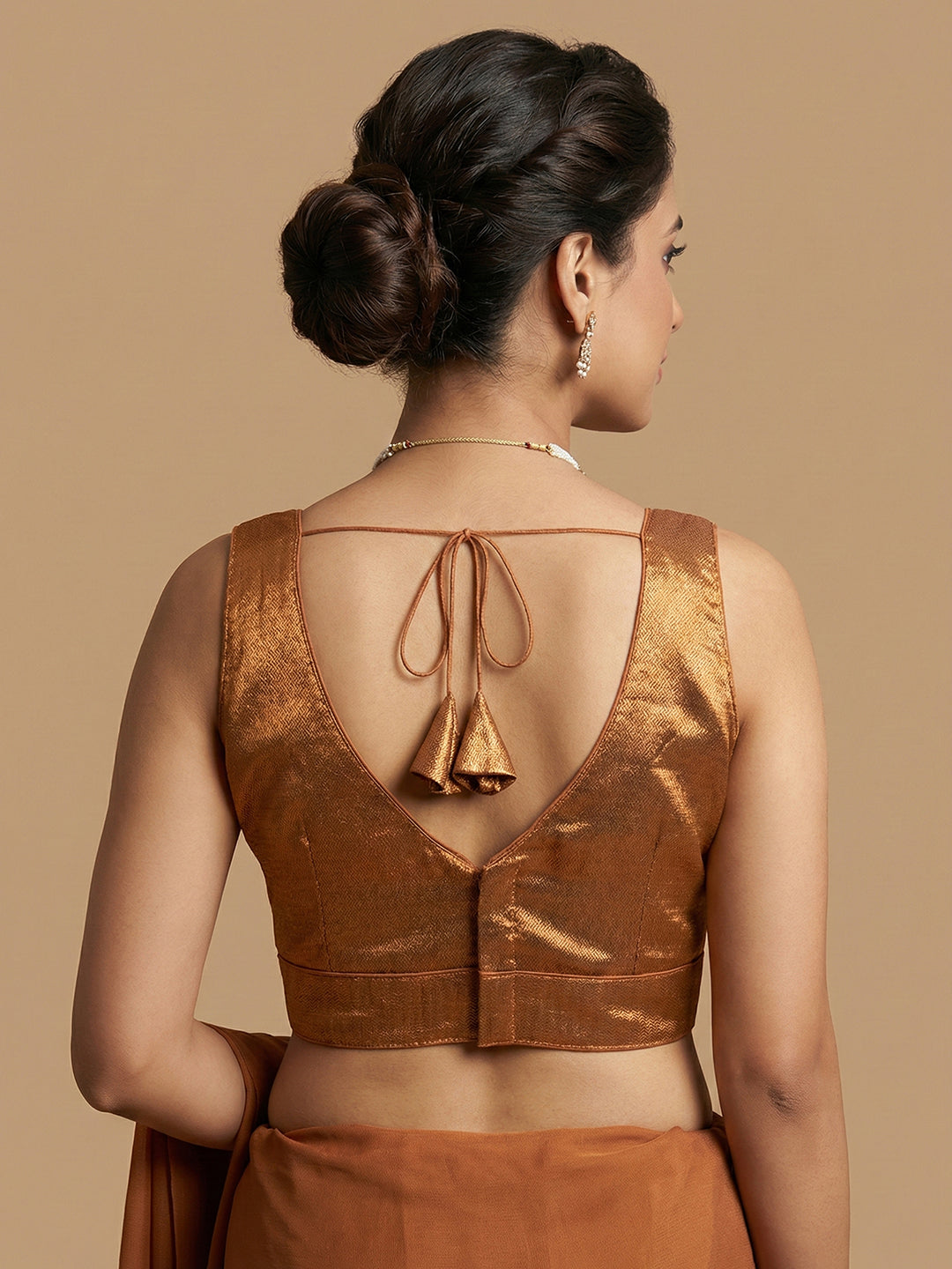 Woven Brown Design Blouse