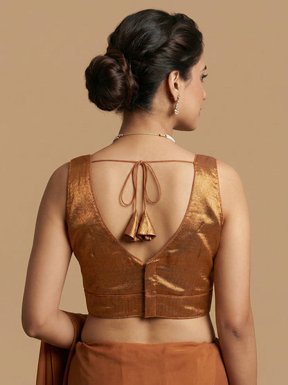 Woven Brown Design Blouse