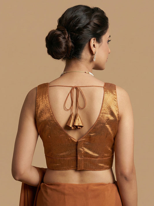 Woven Brown Design Blouse