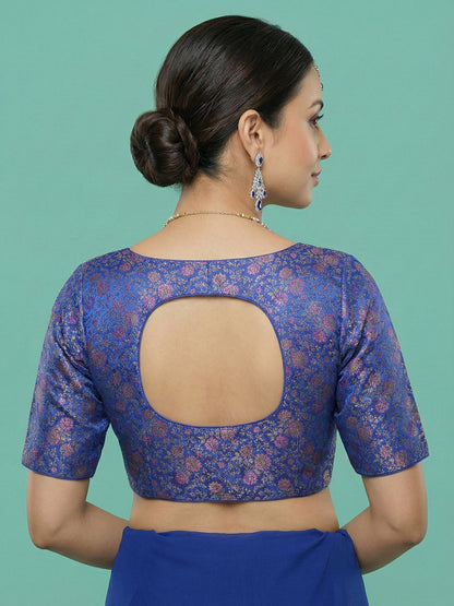 Woven Royal Blue Design Blouse