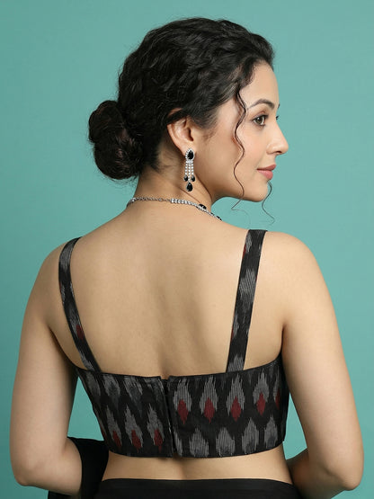 Cotton Blend Woven Design Saree Blouse