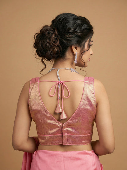 Woven Pink Design Blouse