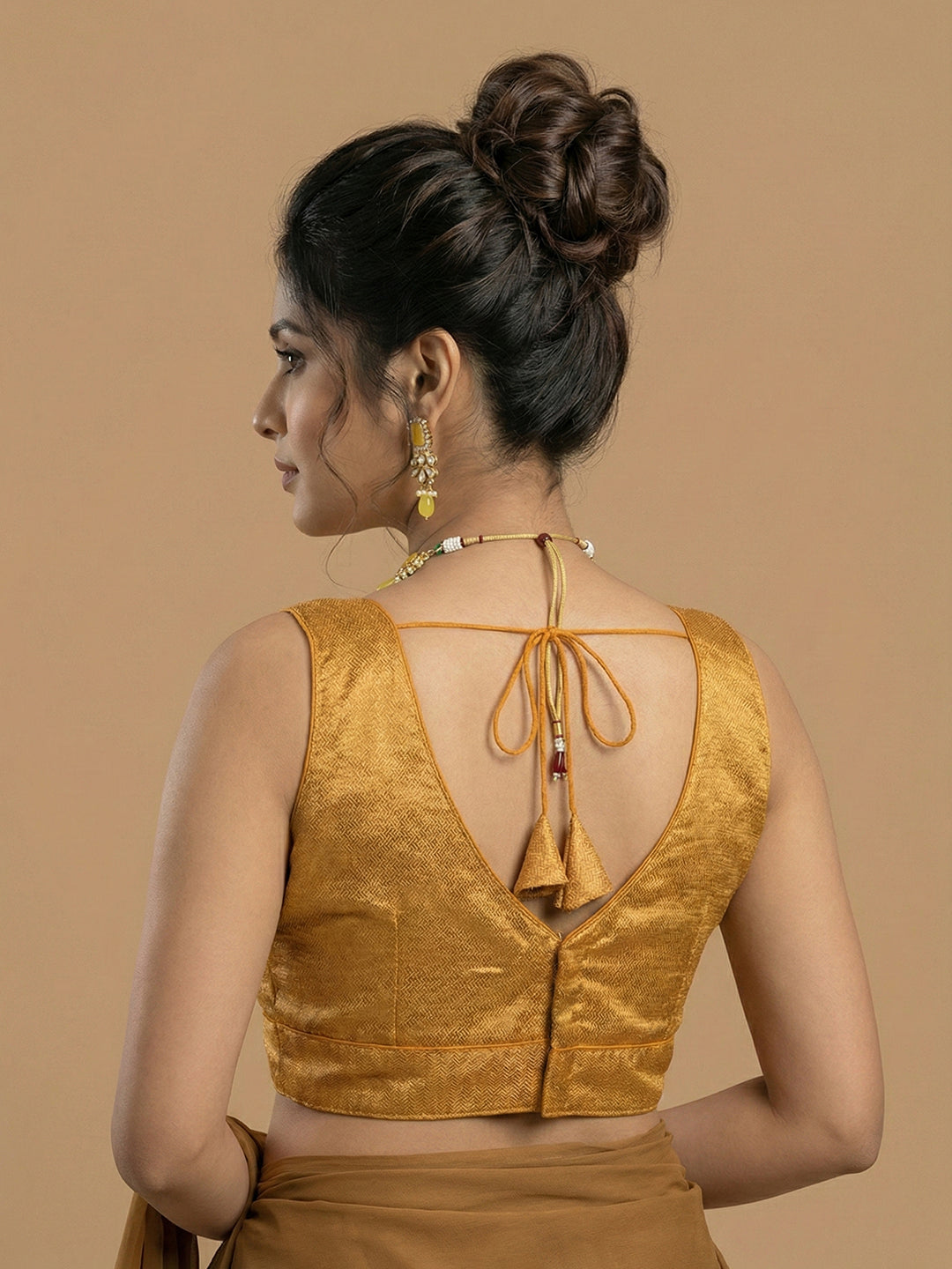 Woven Gold Design Blouse