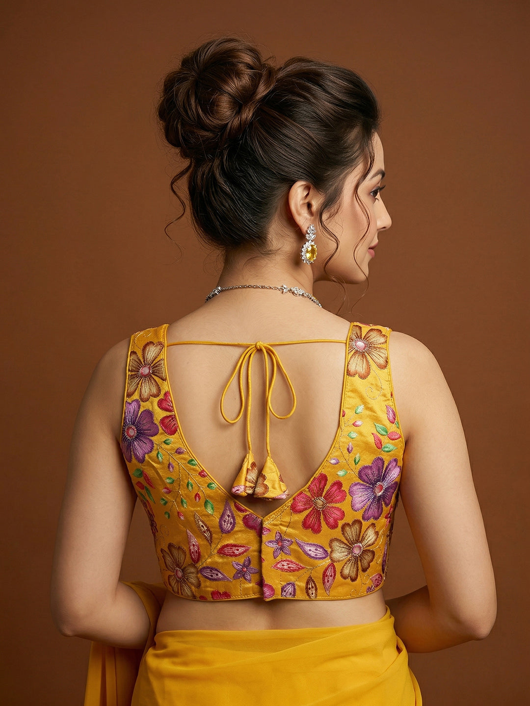 Silk Yellow Saree Blouse