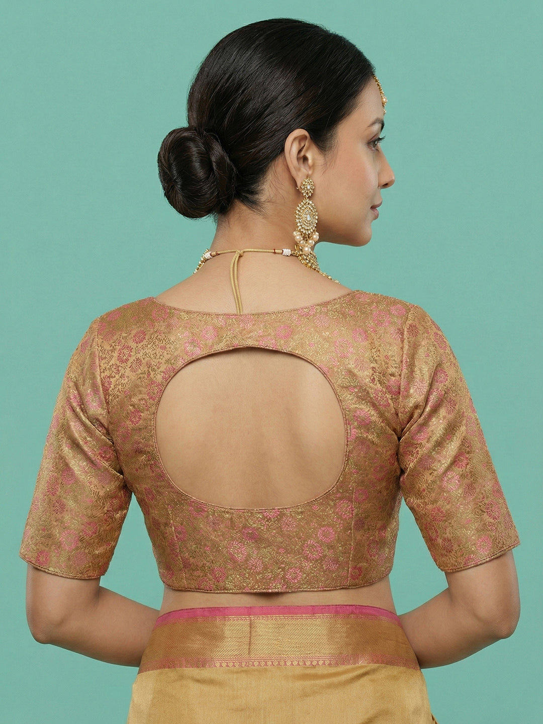 Woven Gold Design Blouse